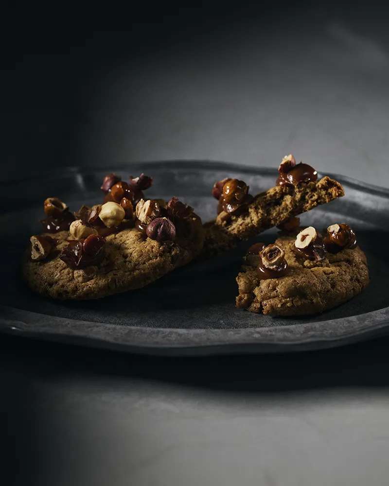 Cookie aux noisettes et au caramel